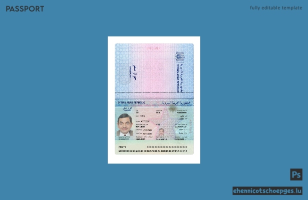 Beispielansicht eines syrischen Reisepasses (2022 bis heute)